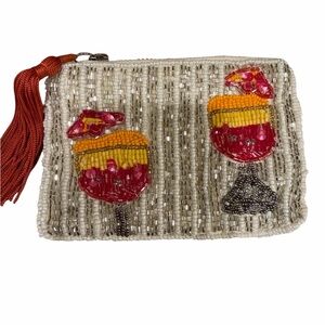 Elegant Beaded Coin purse with Cocktail Design